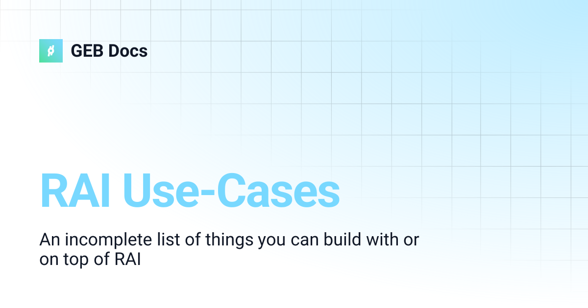 RAI Use-Cases | GEB Docs